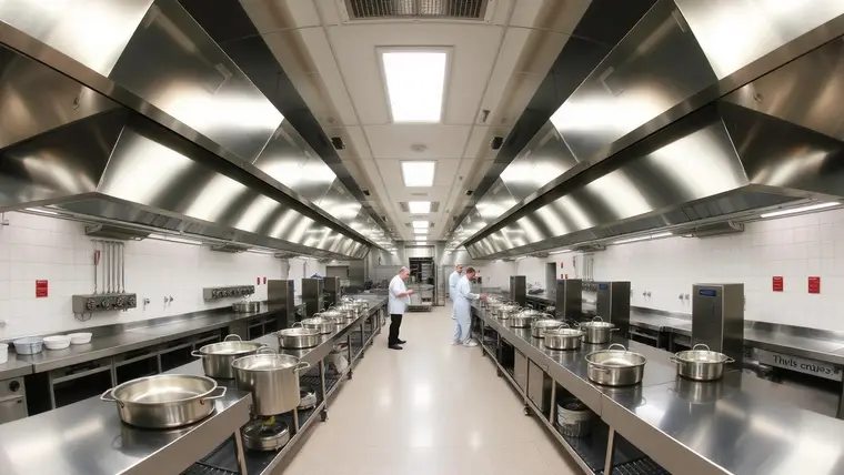 Afzuiginstallatie in een grootkeuken
